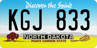 ND license plate KGJ833