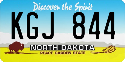 ND license plate KGJ844