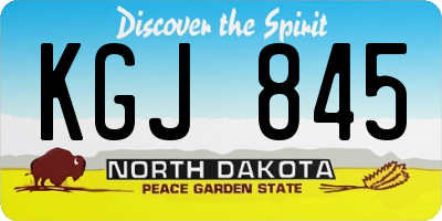 ND license plate KGJ845