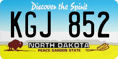 ND license plate KGJ852