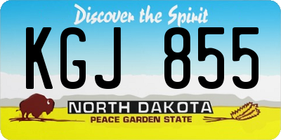 ND license plate KGJ855