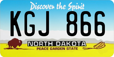 ND license plate KGJ866