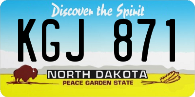 ND license plate KGJ871
