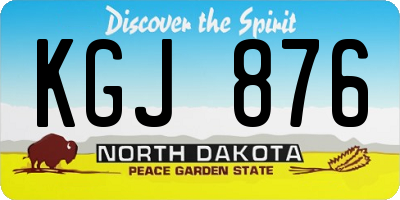 ND license plate KGJ876