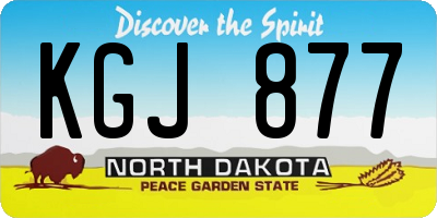 ND license plate KGJ877