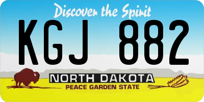 ND license plate KGJ882