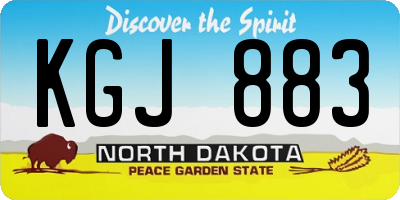 ND license plate KGJ883