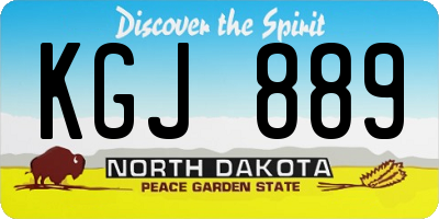 ND license plate KGJ889