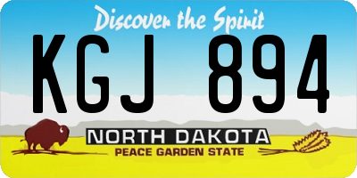 ND license plate KGJ894