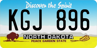 ND license plate KGJ896