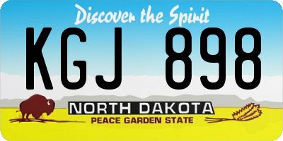 ND license plate KGJ898