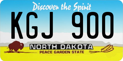 ND license plate KGJ900