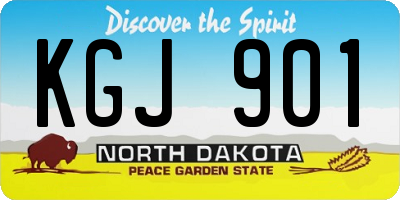 ND license plate KGJ901