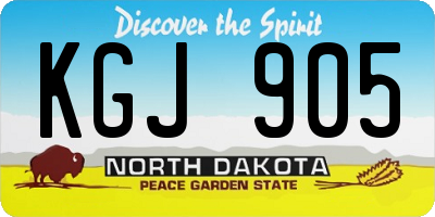 ND license plate KGJ905
