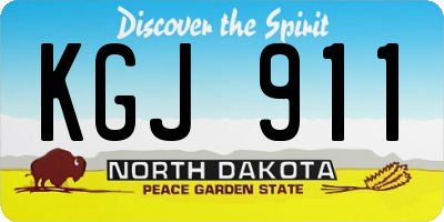 ND license plate KGJ911