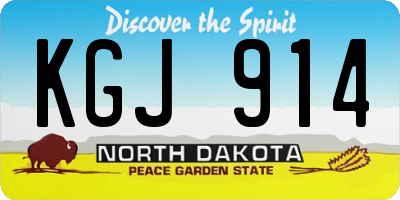 ND license plate KGJ914