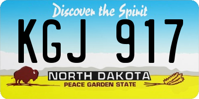 ND license plate KGJ917
