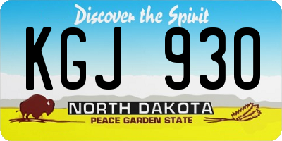 ND license plate KGJ930