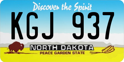 ND license plate KGJ937