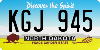 ND license plate KGJ945
