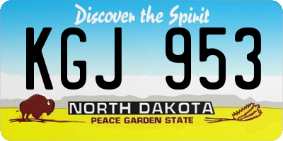 ND license plate KGJ953