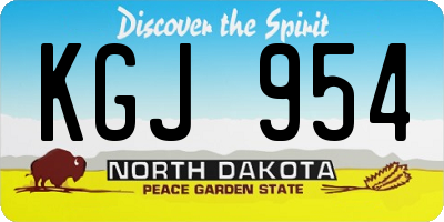 ND license plate KGJ954
