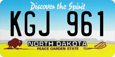 ND license plate KGJ961
