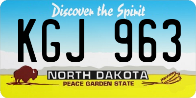 ND license plate KGJ963