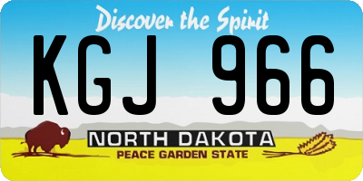 ND license plate KGJ966