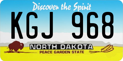 ND license plate KGJ968
