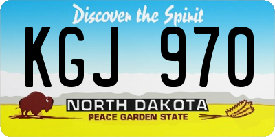 ND license plate KGJ970