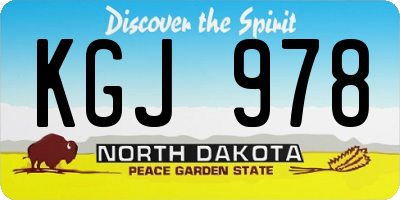 ND license plate KGJ978