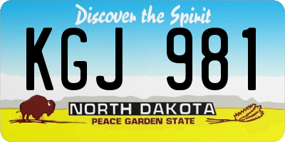 ND license plate KGJ981