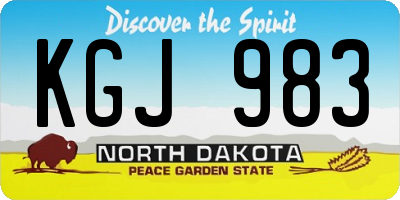 ND license plate KGJ983