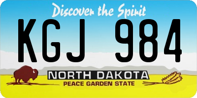 ND license plate KGJ984