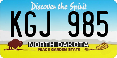 ND license plate KGJ985