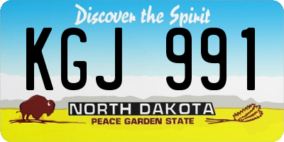 ND license plate KGJ991