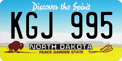 ND license plate KGJ995