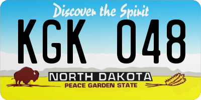 ND license plate KGK048