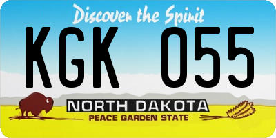 ND license plate KGK055