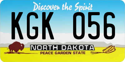 ND license plate KGK056