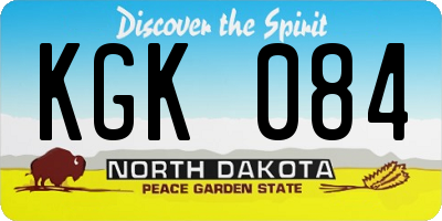ND license plate KGK084