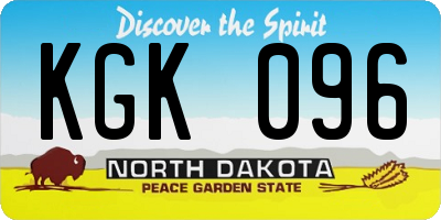 ND license plate KGK096