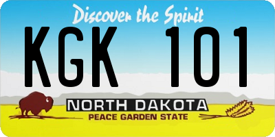 ND license plate KGK101
