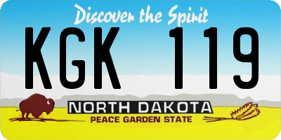 ND license plate KGK119