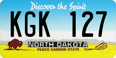 ND license plate KGK127