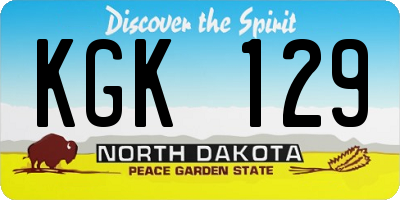 ND license plate KGK129