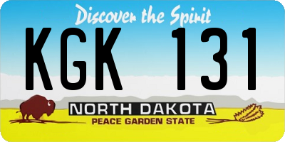 ND license plate KGK131