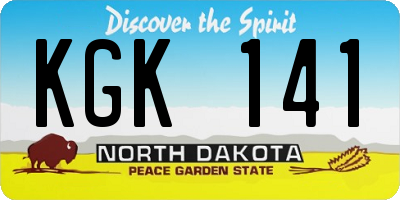 ND license plate KGK141