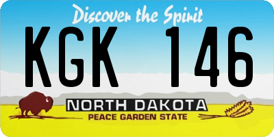 ND license plate KGK146